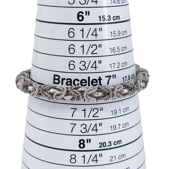 Vintage Mexico TJ-53 Sterling Silver 925 Byzantine Chain Bracelet 8" - Picture 4 of 5